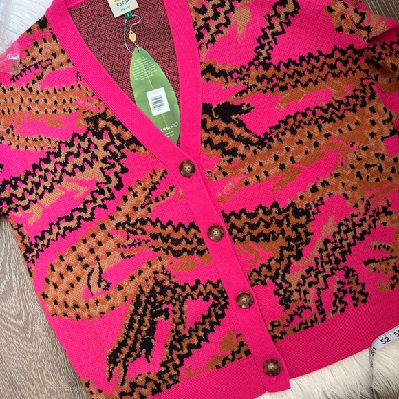 Farm Rio Pink Croco Knit Cardigan - Picture 9 of 9